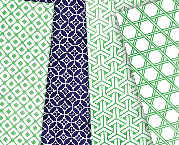 Japan Blue Green Watercolor Paper in Patterns - product preview 2