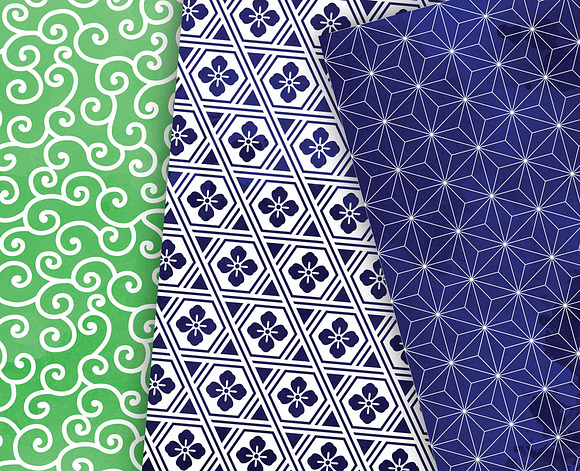 Japan Blue Green Watercolor Paper in Patterns - product preview 3