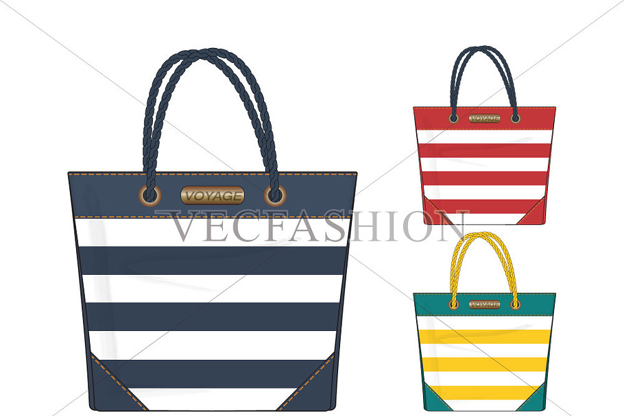 Canvas Tote Bags Vector Templates