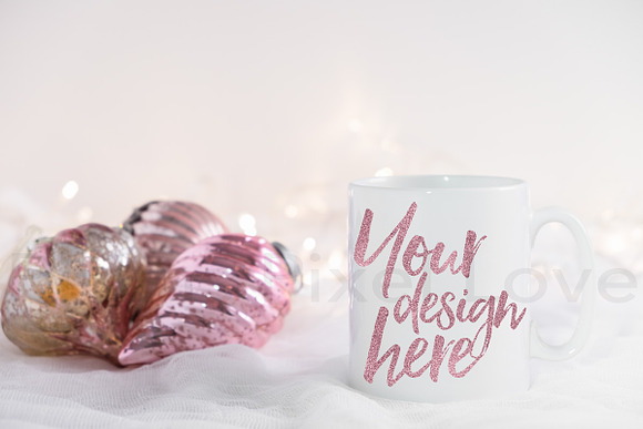 2 Christmas styled stock mug mockups in Product Mockups - product preview 1
