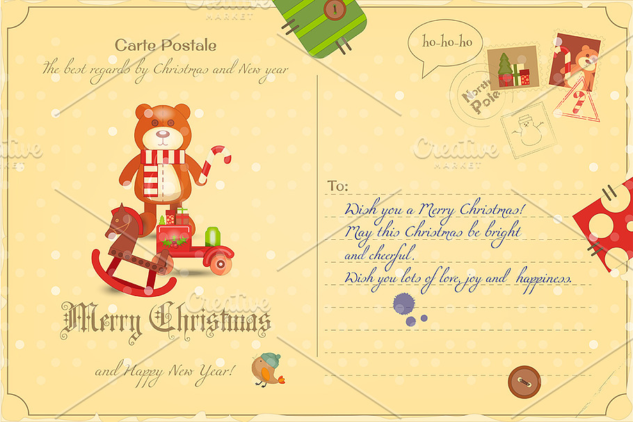 Christmas Vintage Postcard in Illustrations - product preview 8