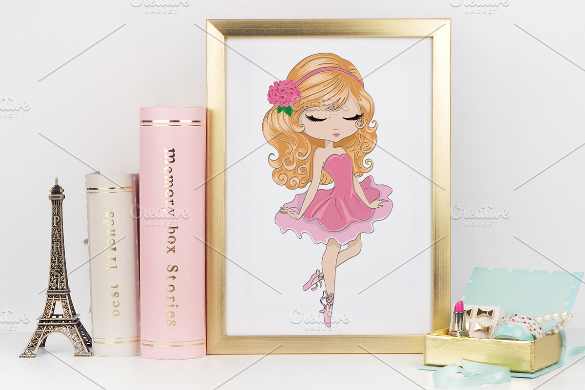 cute girl illustration in Illustrations - product preview 8