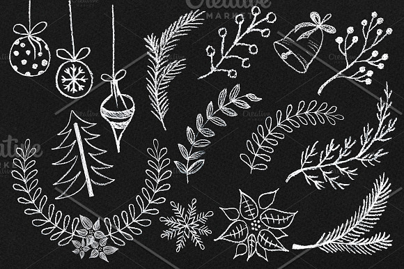 Hello Winter Hand-drawn Chalk Kit in Illustrations - product preview 3