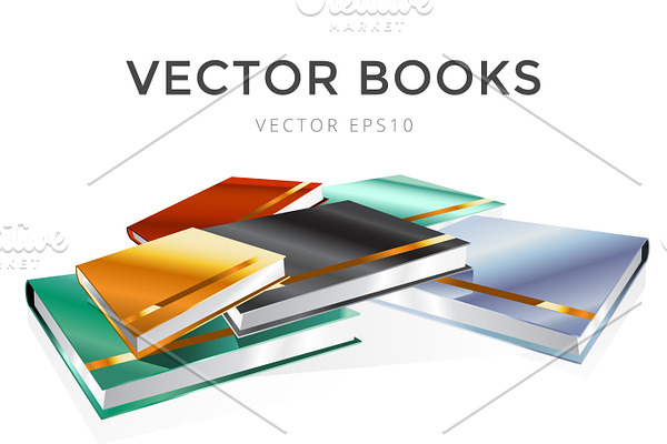 Book 3d vector set