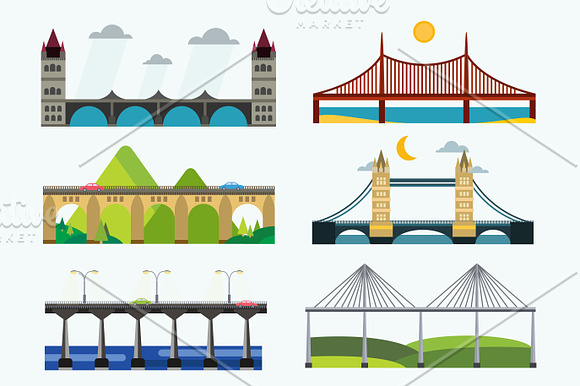 Bridge vector set in Illustrations - product preview 2