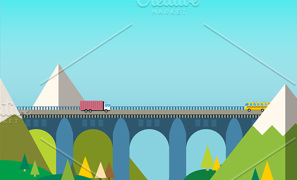 Bridge vector set in Illustrations - product preview 4
