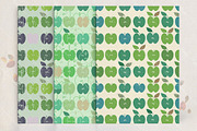 Apple seamless patterns set