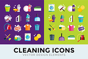 Cleaning icons vector set