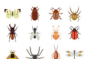 Insect icons vector set