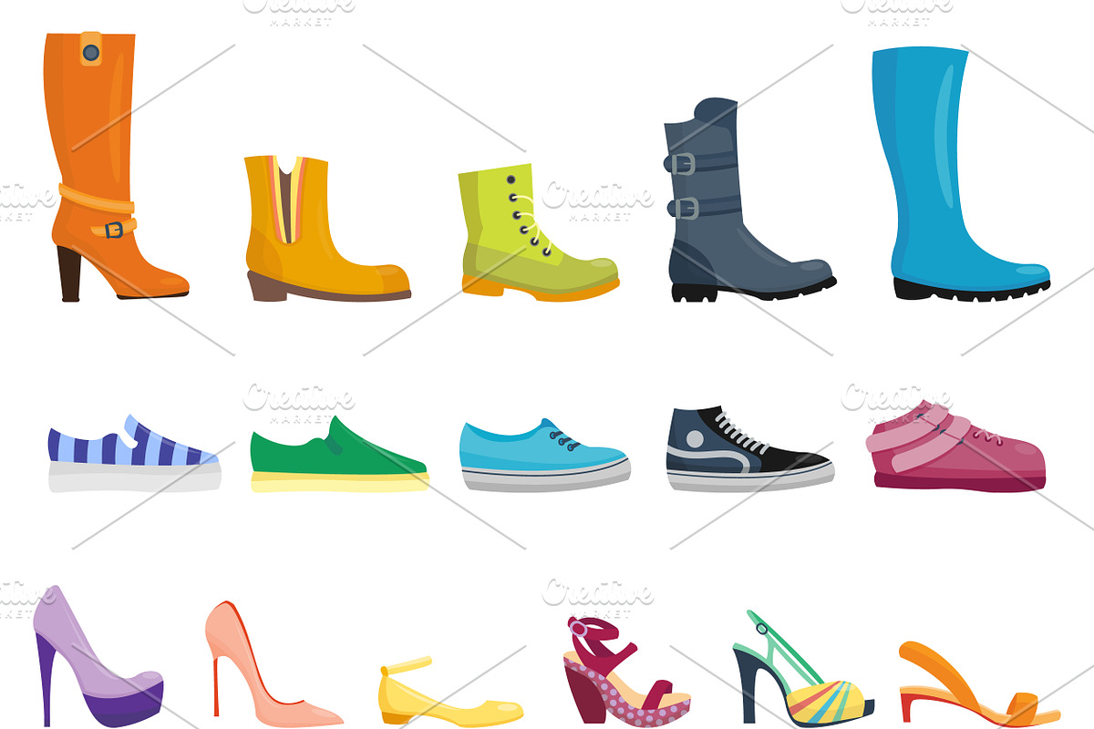 Different shoes vector set in Illustrations - product preview 8
