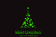 Merry Christmas green tree vector