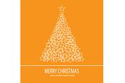 Christmas tree with stars orange 