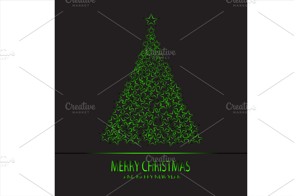 Merry Christmas green tree neon  in Graphics - product preview 8