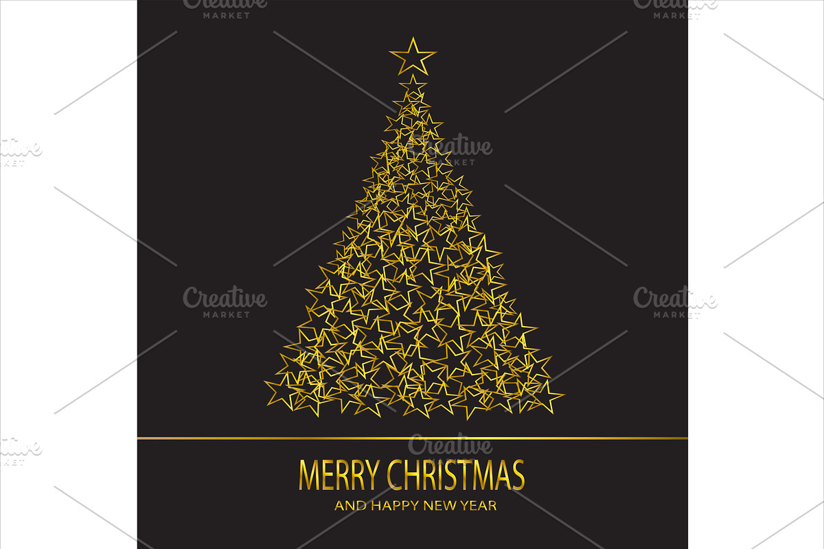 Merry Christmas background gold star in Graphics - product preview 8