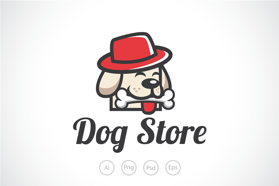 Cute Dog Store Logo Template