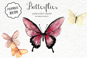 Watercolor Clip Art - Butterflies