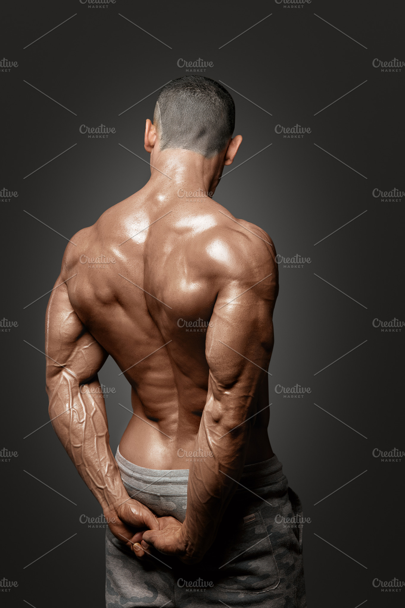 Muscled male model showing his back | High-Quality Sports ...