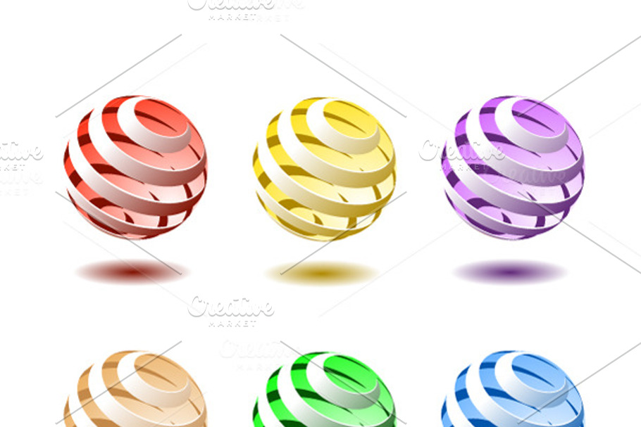 Vector spiral balls.