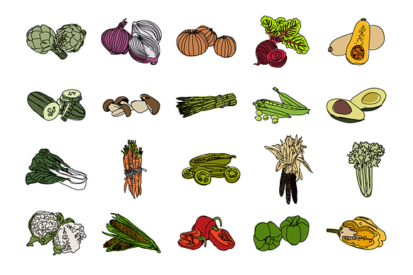 20 Handdrawn Vegetable Illustrations in Illustrations - product preview 2