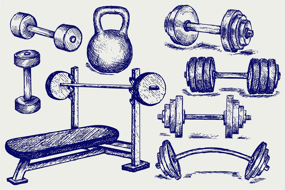 Barbells and dumbbells in Sports Icons - product preview 8