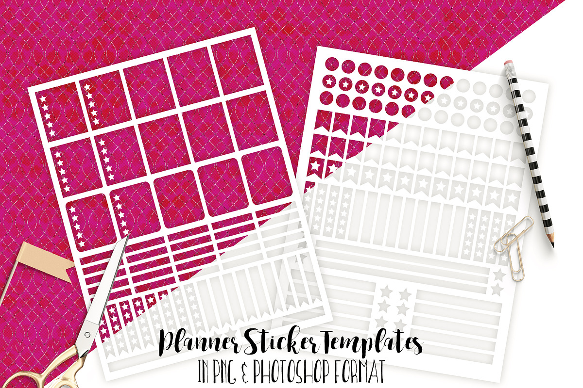 Planner Sticker Templates Photoshop in Templates - product preview 8