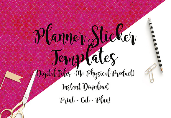 Planner Sticker Templates Photoshop in Templates - product preview 2