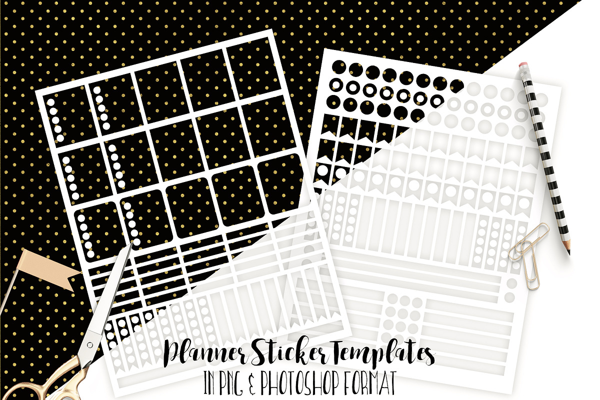 Planner Sticker Templates Photoshop in Stationery Templates - product preview 8