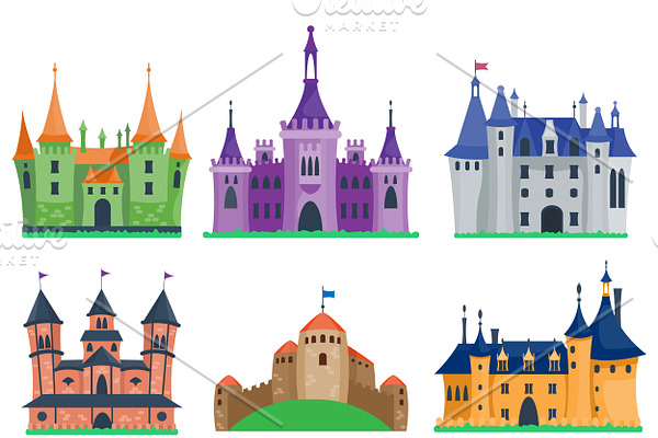Cartoon fairy tale castle vector