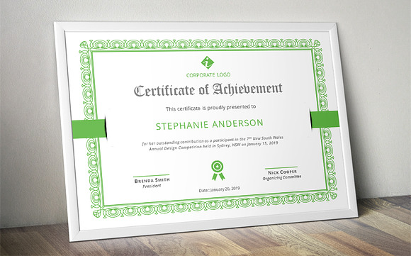 Border corporate Word certificate in Stationery Templates - product preview 1
