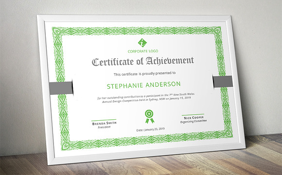 MS Word border corporate certificate in Stationery Templates - product preview 4