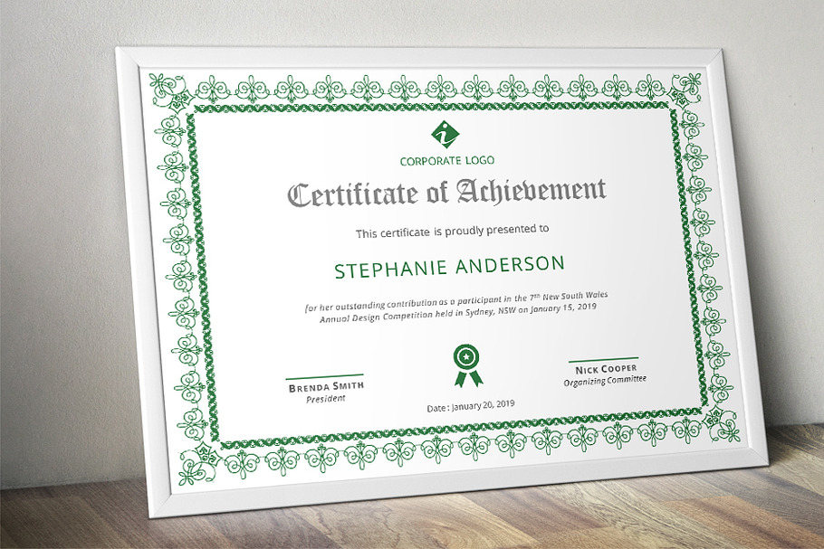 Word border corporate certificate in Stationery Templates - product preview 8