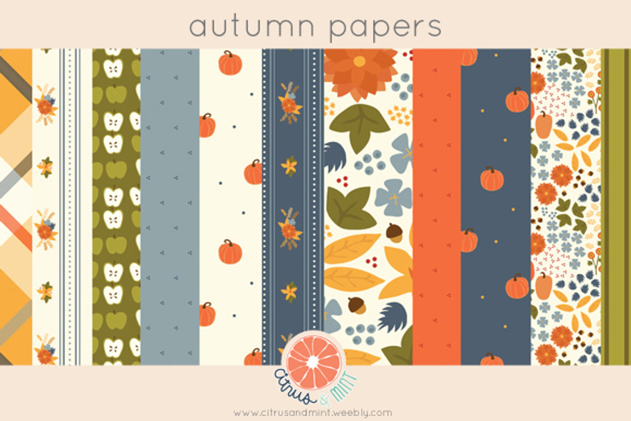 autumn digital papers