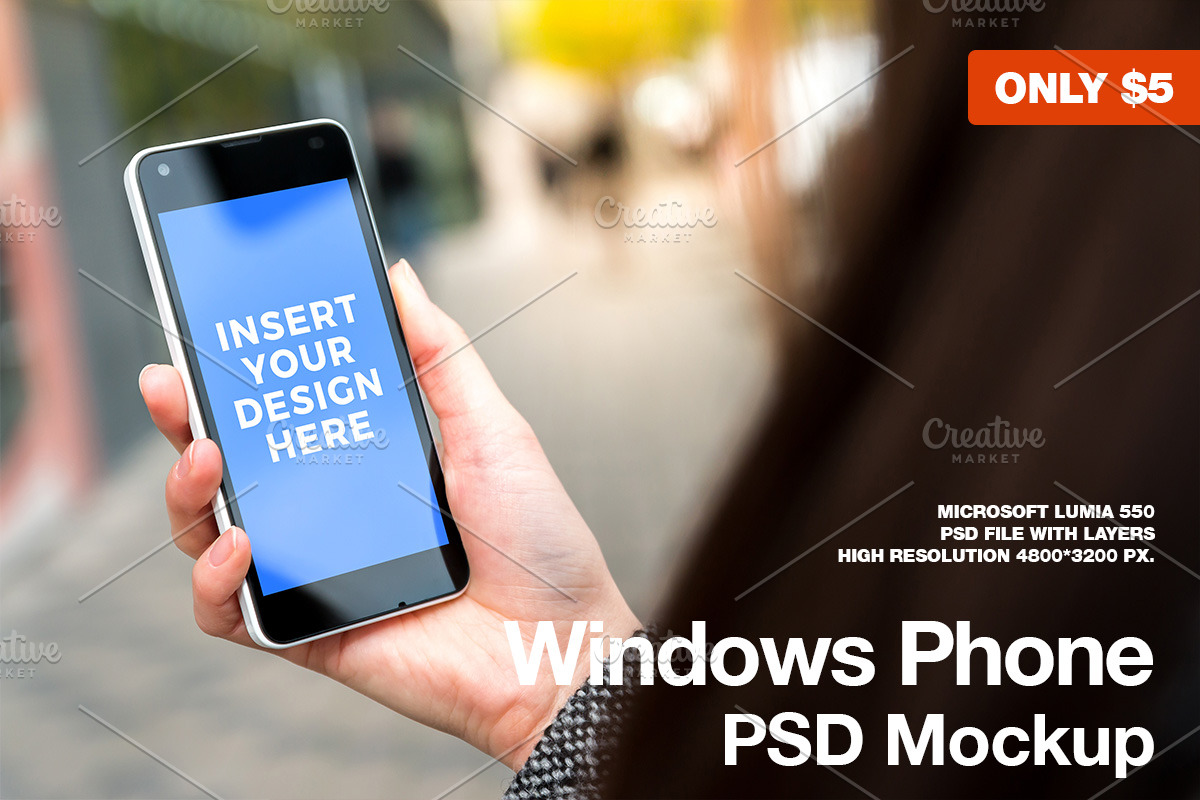 Windows 10 Phone - Lumia 550 in Mobile & Web Mockups - product preview 8