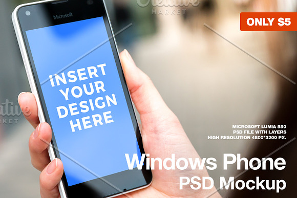 Windows 10 Phone - Lumia 550 in Mobile & Web Mockups - product preview 1