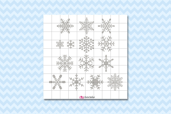 Silver Glitter Snowflakes clipart in Objects - product preview 2