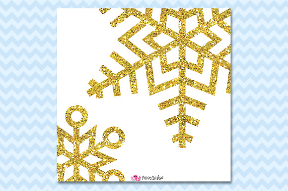 Gold Glitter Snowflakes clipart in Objects - product preview 1