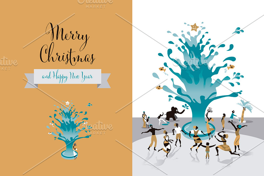Christmas Card with Water in Illustrations - product preview 8