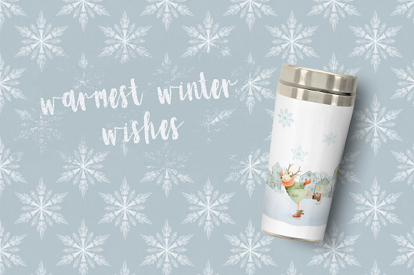 Winter Charm Vol 1 - Watercolor Deer in Illustrations - product preview 4