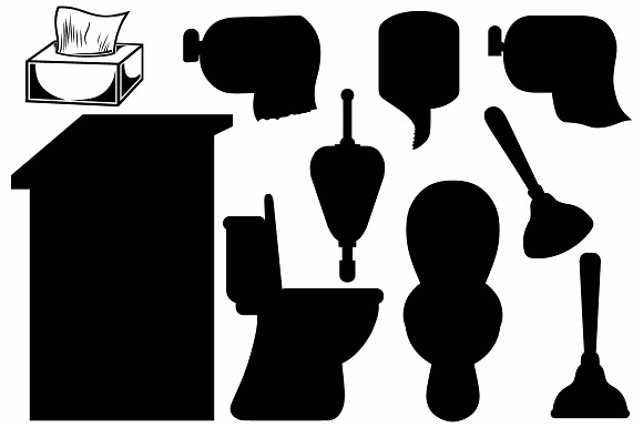 Toiletries in Black And White Icons - product preview 2