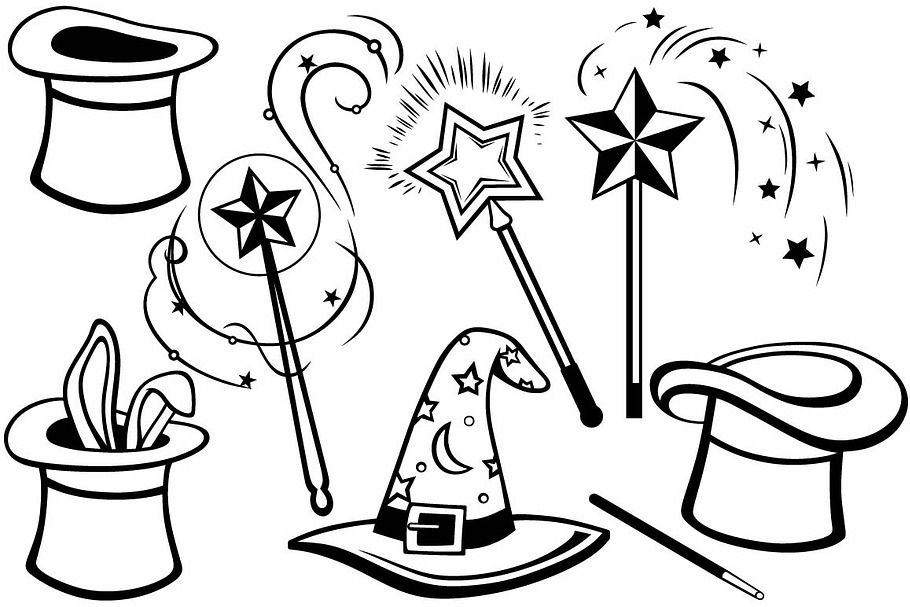 Magic accessories in Black And White Icons - product preview 8
