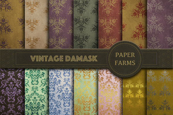 Vintage damask digital paper 