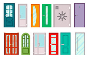 Set of color doors vector