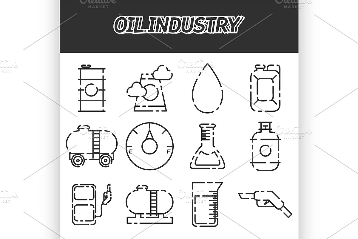 Oil industry icon set in Illustrations - product preview 8