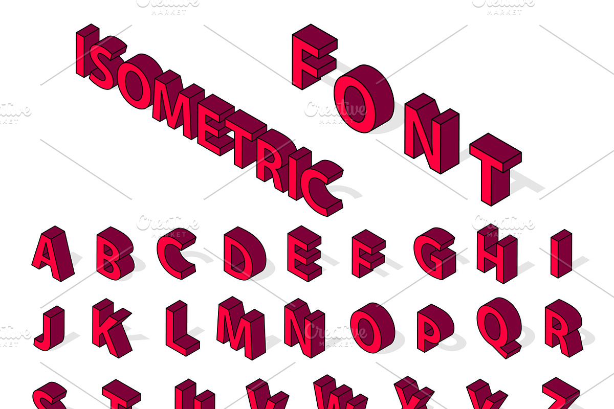 Isometric alphabet vector in Illustrations - product preview 8