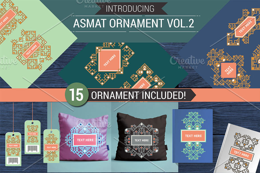 MODERN ASMAT ORNAMENT AND BORDER in Objects - product preview 8