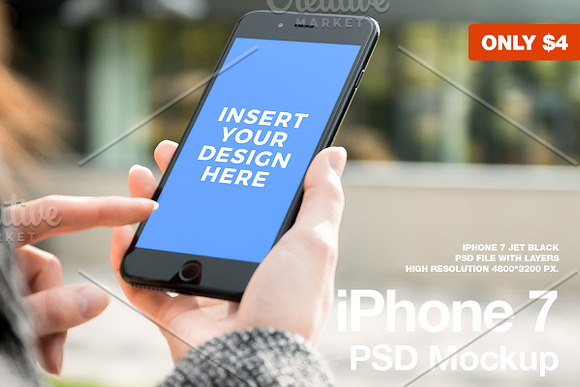 iPhone 7 PSD Mockup in Mobile & Web Mockups - product preview 1