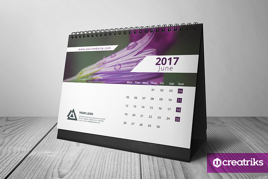Desk Calendar 2017 - v001 in Templates - product preview 8
