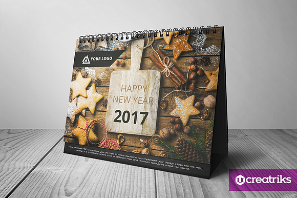 Desk Calendar 2017 - v001 in Templates - product preview 1
