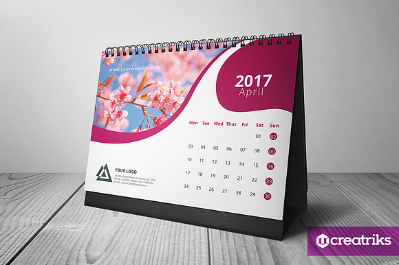 Desk Calendar 2017 in Templates - product preview 1