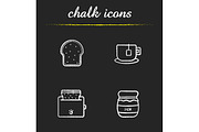 Breakfast items. 4 icons. Vector